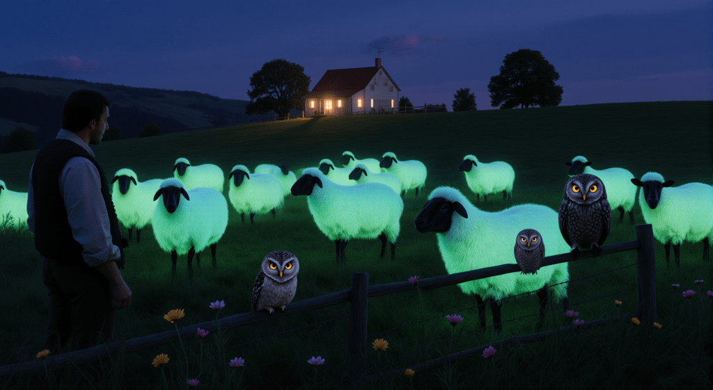 Glow-in-the-Dark Sheep Light Up Nighttime Pastures