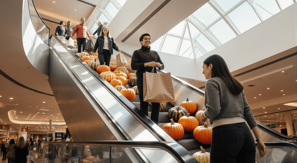 Autumn Escalators Go Full Gourd Mode