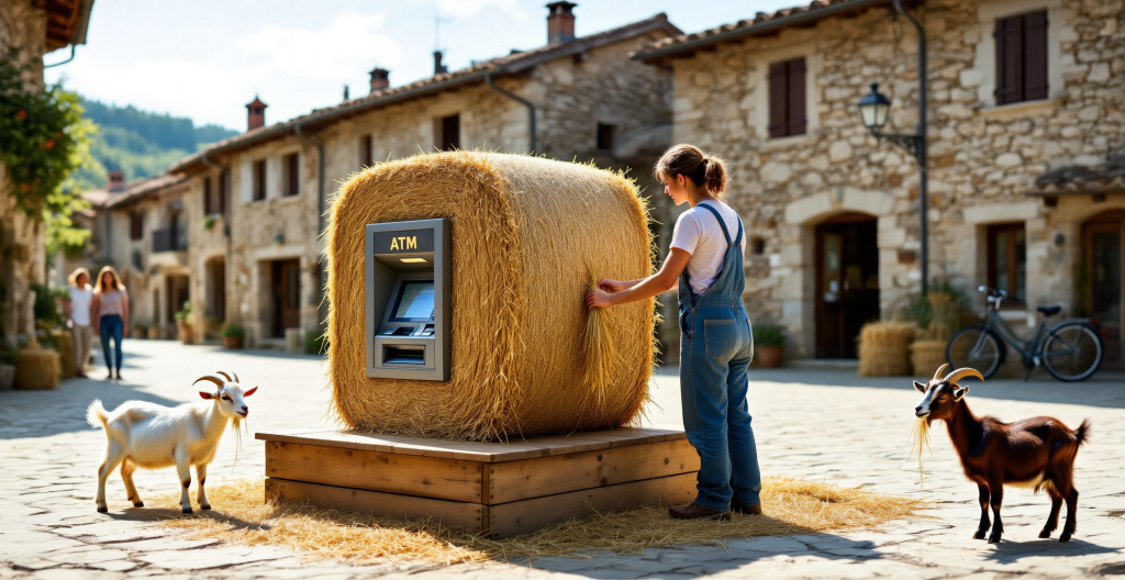 Rural Town Swaps Metal Cash Kiosks For Hay Bales That Pay Out